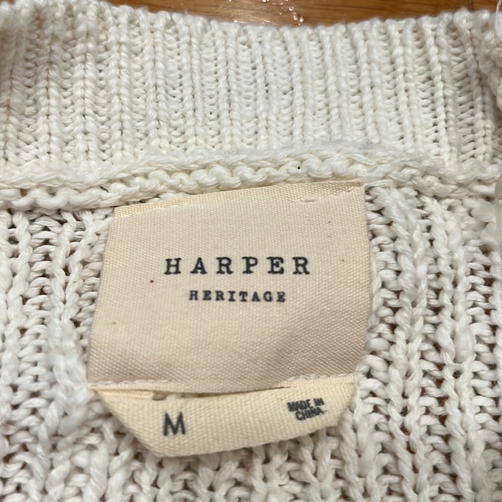 Harper heritage cream knit sweater size medium. - Picture 2 of 7